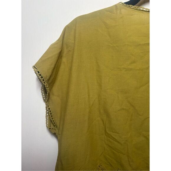 Sundance Boho eyelet green button front blouse size S - Picture 9 of 10